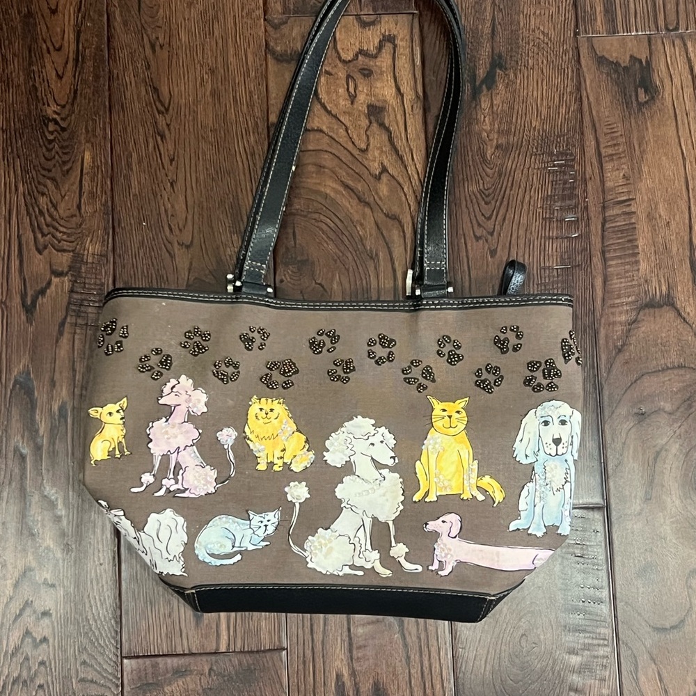 Liz Claiborne Brown Tote with Animal Print